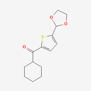 Cyclohexyl 5-(1,3-dioxolan-2-YL)-2-thienyl ketone