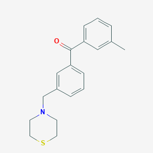 molecular formula C19H21NOS B1614389 3-Methyl-3'-thiomorpholinomethylbenzophenone CAS No. 898762-74-8