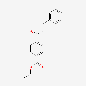 molecular formula C19H20O3 B1614391 4'-Carboethoxy-3-(2-methylphenyl)propiophenone CAS No. 898789-32-7