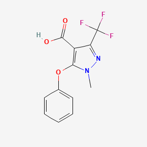 molecular formula C12H9F3N2O3 B1614399 1-methyl-5-phenoxy-3-(trifluoromethyl)-1H-pyrazole-4-carboxylic acid CAS No. 921939-08-4