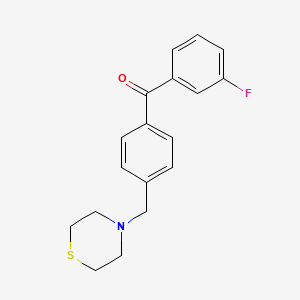 molecular formula C18H18FNOS B1614409 3-fluoro-4'-thiomorpholinomethyl benzophenone CAS No. 898782-67-7
