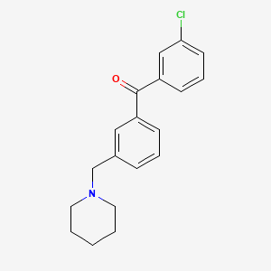 molecular formula C19H20ClNO B1614411 3-Chloro-3'-piperidinomethyl benzophenone CAS No. 898792-96-6