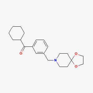 Cyclohexyl 3-[1,4-dioxa-8-azaspiro[4.5]decan-8-ylmethyl]phenyl ketone