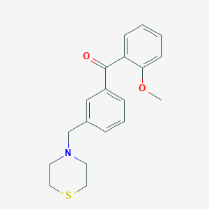 molecular formula C19H21NO2S B1614414 2-Methoxy-3'-thiomorpholinomethylbenzophenone CAS No. 898762-78-2