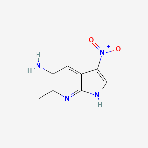molecular formula C8H8N4O2 B1614429 6-methyl-3-nitro-1H-pyrrolo[2,3-b]pyridin-5-amine CAS No. 1000340-23-7