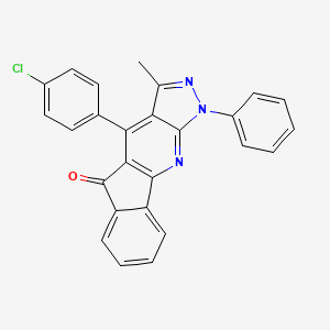 molecular formula C26H16ClN3O B1614438 4-(4-Chlorophenyl)-3-methyl-1-phenyl-1H-indeno[1,2-b]pyrazolo[4,3-e]pyridin-5-one CAS No. 1009630-24-3