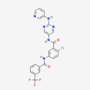 2-Chloro-N-(2-(pyridin-3-ylamino)pyrimidin-5-yl)-5-(3-(trifluoromethyl)benzamido)benzamide