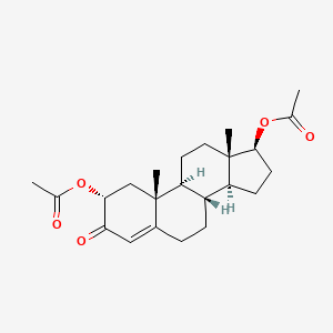 B1614480 [(2R,8R,9S,10R,13S,14S,17S)-2-acetyloxy-10,13-dimethyl-3-oxo-1,2,6,7,8,9,11,12,14,15,16,17-dodecahydrocyclopenta[a]phenanthren-17-yl] acetate CAS No. 21936-08-3