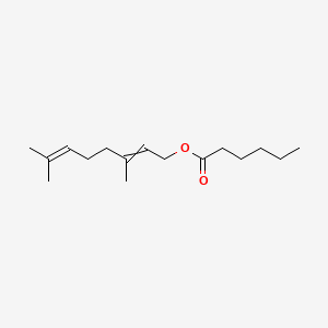 B1614517 Hexanoic acid, (2Z)-3,7-dimethyl-2,6-octadien-1-yl ester CAS No. 68310-59-8