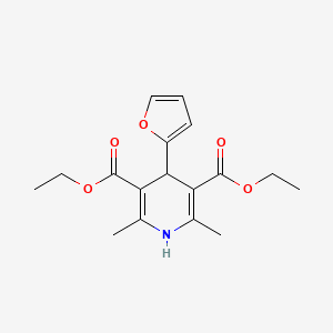 molecular formula C17H21NO5 B1614520 3,5-吡啶二甲酸，1,4-二氢-4-(2-呋喃基)-2,6-二甲基-，二乙酯 CAS No. 23118-56-1
