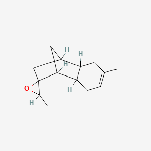 molecular formula C14H20O B1614610 3,4,4a,5,8,8a-Hexahydro-3',6-dimethylspiro[1,4-methanonaphthalene-2(1H),2'-oxirane] CAS No. 41723-98-2