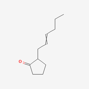 molecular formula C11H18O B1614630 Cyclopentanone, 2-(2-hexen-1-yl)- CAS No. 34687-46-2