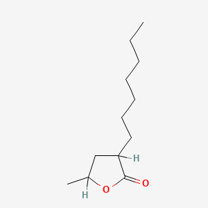 molecular formula C12H22O2 B1614635 3-Heptyldihydro-5-methyl-2(3H)-furanone CAS No. 40923-64-6