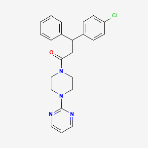 molecular formula C23H23ClN4O B1614780 beta-(p-Chlorophenyl)phenethyl 4-(2-pyrimidyl)piperazinyl ketone CAS No. 33656-20-1
