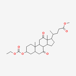 molecular formula C28H42O7 B1614832 Methyl4-(3-ethoxycarbonyloxy-10,13-dimethyl-7,12-dioxo-2,3,4,5,6,8,9,11,14,15,16,17-dodecahydro-1H-cyclopenta[a]phenanthren-17-yl)pentanoate CAS No. 21059-42-7