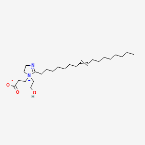 molecular formula C25H46N2O3 B1614863 1h-imidazolium, 1-(2-carboxyethyl)-2-(8-heptadecenyl)-4,5-dihydro-1-(2-hydroxyeth-yl)-, hydroxide, inner salt CAS No. 67892-37-9
