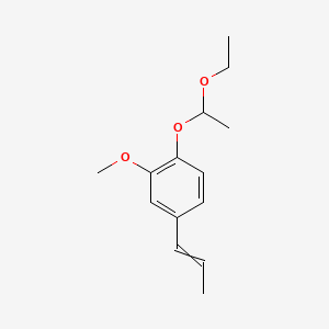 molecular formula C14H20O3 B1614949 Benzene, 1-(1-ethoxyethoxy)-2-methoxy-4-(1-propen-1-yl)- CAS No. 84029-92-5