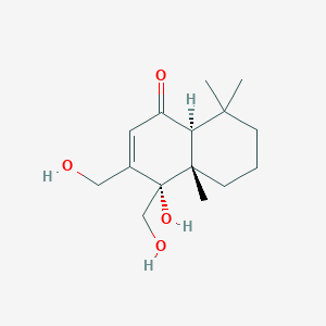 molecular formula C15H24O4 B161496 (4S,4aS,8aS)-4-hydroxy-3,4-bis(hydroxymethyl)-4a,8,8-trimethyl-5,6,7,8a-tetrahydronaphthalen-1-one CAS No. 192566-65-7