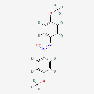 molecular formula C14H14N2O3 B1614975 Diazene, bis(4-(methoxy-d3)phenyl-2,3,5,6-d4)-, 1-oxide CAS No. 39750-11-3