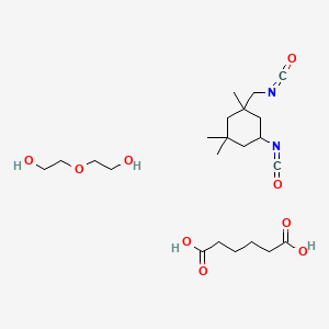 molecular formula C22H38N2O9 B1614980 hexanedioic acid;2-(2-hydroxyethoxy)ethanol;5-isocyanato-1-(isocyanatomethyl)-1,3,3-trimethylcyclohexane CAS No. 55636-50-5