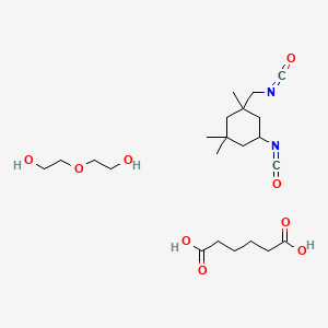 molecular formula C22H38N2O9 B1614980 Isophorone diisocyanate, polymer with adipic acid and diethylene glycol CAS No. 55636-50-5