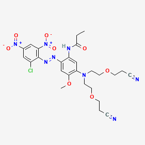 molecular formula C26H29ClN8O8 B1615122 Propanamide, N-[5-[bis[2-(2-cyanoethoxy)ethyl]amino]-2-[(2-chloro-4,6-dinitrophenyl)azo]-4-methoxyphenyl]- CAS No. 66693-26-3