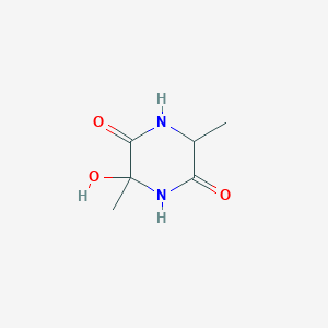 molecular formula C6H10N2O3 B161514 3-Hydroxy-3,6-dimethylpiperazine-2,5-dione CAS No. 127605-72-5