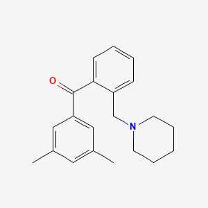 molecular formula C21H25NO B1615210 3',5'-Dimethyl-2-piperidinomethyl benzophenone CAS No. 898773-36-9