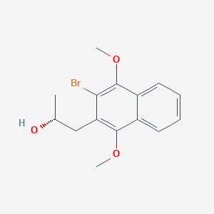 molecular formula C15H17BrO3 B1615229 (r)-1-(3-Bromo-1,4-dimethoxynaphthalen-2-yl)propan-2-ol CAS No. 404909-82-6