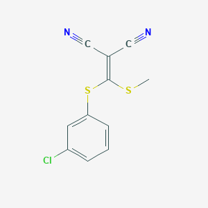 molecular formula C11H7ClN2S2 B1615236 2-[(3-Chlorophenylthio)(methylthio)methylene]-malononitrile CAS No. 214330-86-6