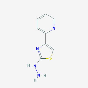 molecular formula C8H8N4S B161527 (4-Pyridin-2-yl-1,3-thiazol-2-yl)hydrazine CAS No. 139420-56-7