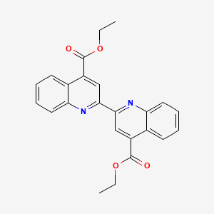 molecular formula C24H20N2O4 B1615343 Ethyl 2-(4-ethoxycarbonylquinolin-2-yl)quinoline-4-carboxylate CAS No. 912-84-5