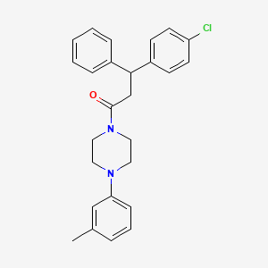 molecular formula C26H27ClN2O B1615384 beta-(p-Chlorophenyl)phenethyl 4-(m-tolyl)piperazinyl ketone CAS No. 23904-88-3