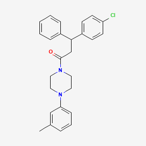 beta-(p-Chlorophenyl)phenethyl 4-(m-tolyl)piperazinyl ketone