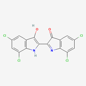 molecular formula C16H6Cl4N2O2 B1615400 5,7-Dichloro-2-(5,7-dichloro-1,3-dihydro-3-oxo-2H-indol-2-ylidene)-1,2-dihydro-3H-indol-3-one CAS No. 6371-38-6