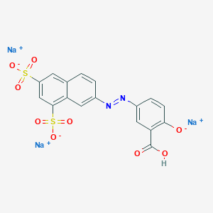 molecular formula C17H12N2O9S2 B1615404 Trisodium 5-((6,8-disulphonato-2-naphthyl)azo)salicylate CAS No. 6471-07-4