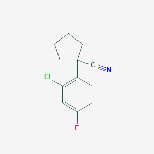 molecular formula C12H11ClFN B1615439 1-(2-Chloro-4-fluorophenyl)cyclopentanecarbonitrile CAS No. 214262-92-7