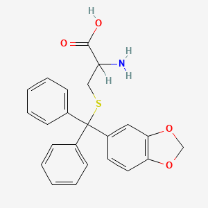 molecular formula C23H21NO4S B1615452 Alanine, 3-[(alpha,alpha-diphenylpiperonyl)thio]-, L- CAS No. 35959-94-5