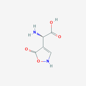 molecular formula C5H6N2O4 B161546 (S)-2-amino-2-(5-oxo-2,5-dihydroisoxazol-4-yl)acetic acid CAS No. 130620-57-4
