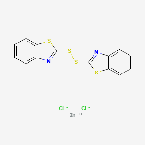 molecular formula C14H8Cl2N2S4Zn B1615462 zinc;2-(1,3-benzothiazol-2-yldisulfanyl)-1,3-benzothiazole;dichloride CAS No. 22405-83-0