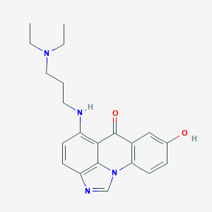 molecular formula C21H24N4O2 B161548 5-((3-Diethylamino)propyl)amino-8-hydroxy-6H-imidazo(4,5,1-de)acridin-6-one CAS No. 138154-43-5