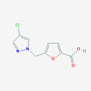 molecular formula C9H7ClN2O3 B1615514 5-[(4-Chloro-1H-pyrazol-1-yl)methyl]-2-furoic acid CAS No. 312309-03-8
