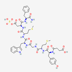molecular formula C49H61N9O16S3 B1615653 Desaminopancreozymin octapeptide CAS No. 67436-51-5