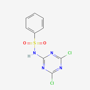 molecular formula C9H6Cl2N4O2S B1615679 N-(4,6-Dichloro-1,3,5-triazin-2-yl)benzenesulphonamide CAS No. 30369-89-2
