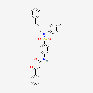 molecular formula C31H30N2O4S B1615744 3-Oxo-3-phenyl-N-[4-[n-(3-phenylpropyl)-n-(p-tolyl)sulfamoyl]phenyl]propionamide CAS No. 38219-91-9