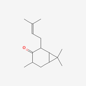 molecular formula C15H24O B1615756 4,7,7-Trimethyl-2-(3-methyl-2-buten-1-yl)bicyclo(4.1.0)heptan-3-one CAS No. 74499-58-4