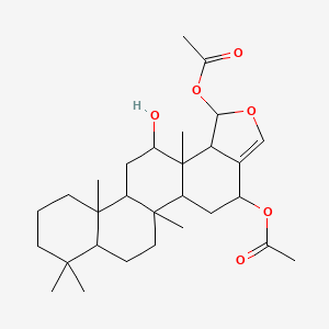 (1-Acetyloxy-13-hydroxy-5b,8,8,11a,13a-pentamethyl-1,4,5,5a,6,7,7a,9,10,11,11b,12,13,13b-tetradecahydrophenanthro[2,1-e][2]benzofuran-4-yl) acetate