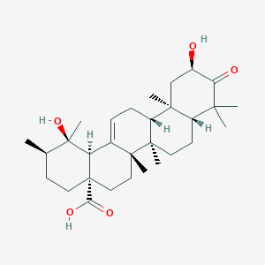 molecular formula C30H46O5 B161586 2alpha,19alpha-Dihydroxy-3-oxo-12-ursen-28-oic acid CAS No. 176983-21-4