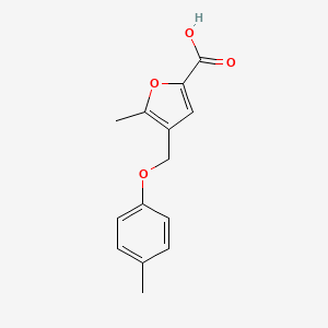 molecular formula C14H14O4 B1615881 5-Methyl-4-[(4-methylphenoxy)methyl]furan-2-carboxylic acid CAS No. 331670-05-4