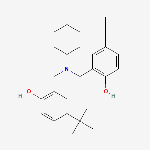 molecular formula C28H41NO2 B1615888 4-Tert-butyl-2-(((5-tert-butyl-2-hydroxybenzyl)(cyclohexyl)amino)methyl)phenol CAS No. 4660-54-2